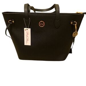 Marilyn Monroe Large Black Tote Bag Handbag Purse With Red Lining & Bottom Studs